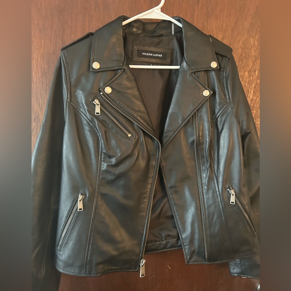Leather bomber jacket. Never worn.